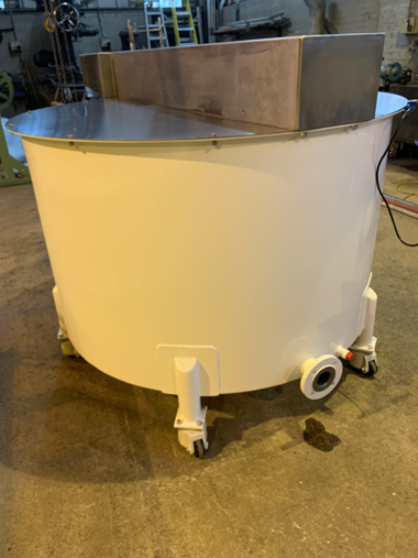 Jacketed mobile stirrer kettle.