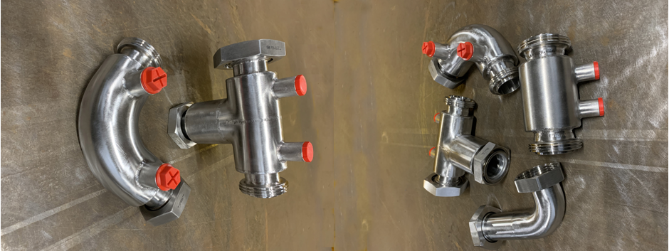 Composite image showing 6 different examples of jacketed pipework.
